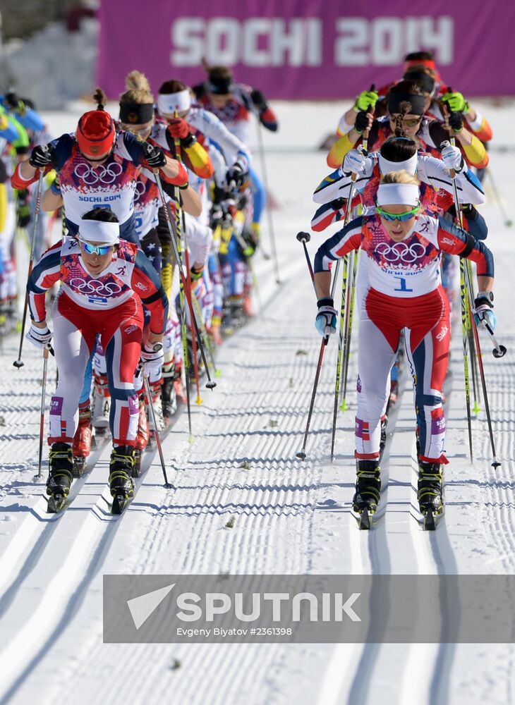 2014 Winter Olympics. Cross country skiing. Women. Skiathlon