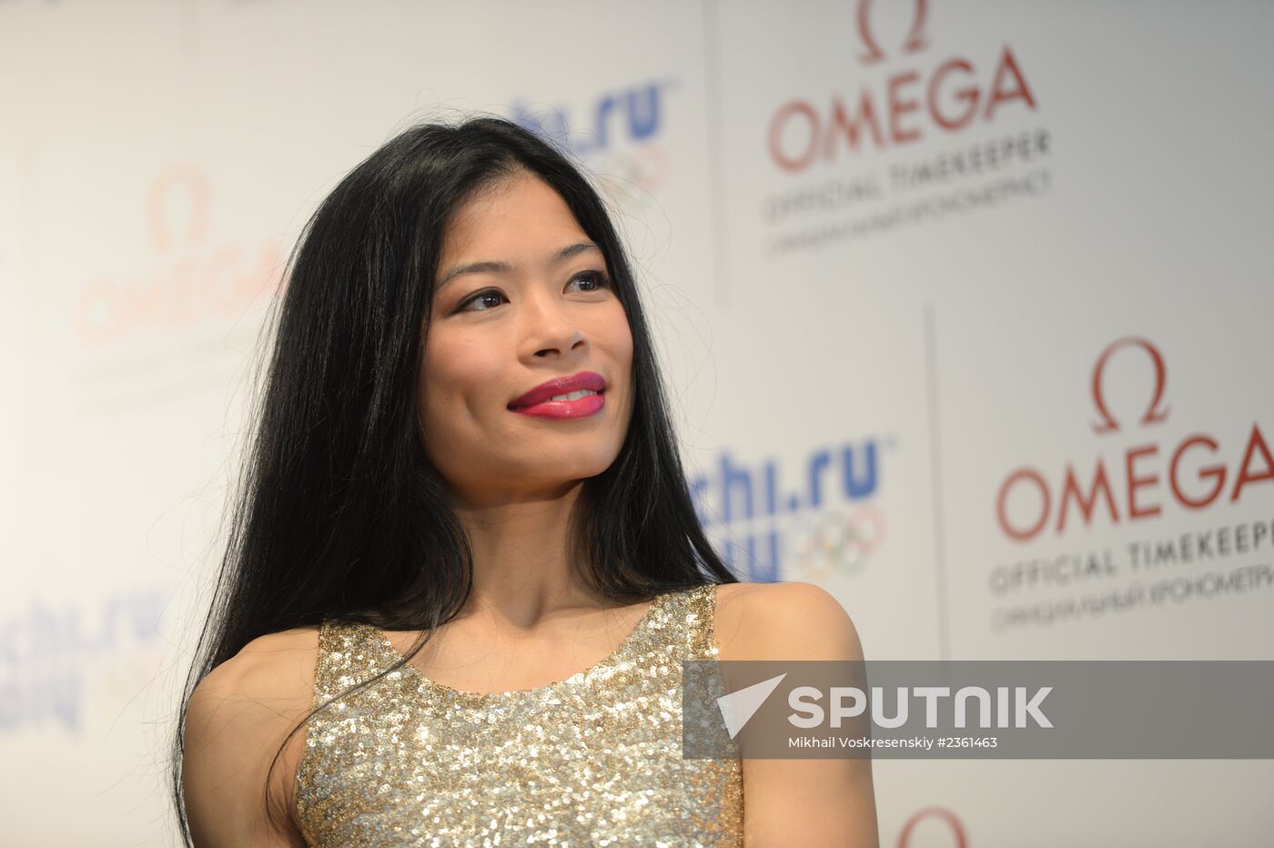 Vanessa-Mae visits Omega pavilion in Olympic Park