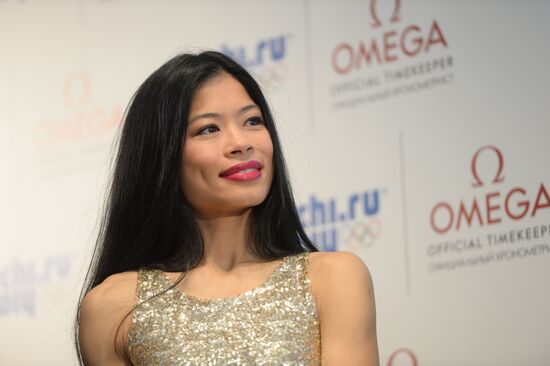 Vanessa-Mae visits Omega pavilion in Olympic Park
