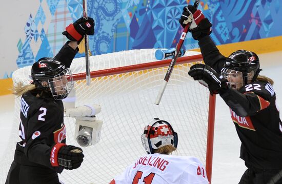 2014 Winter Olympics. Ice hockey. Women. Canada vs. Switzerland