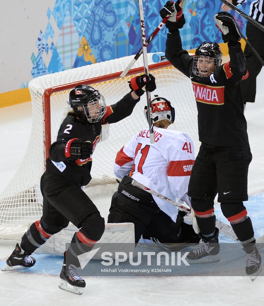 2014 Winter Olympics. Ice hockey. Women. Canada vs. Switzerland