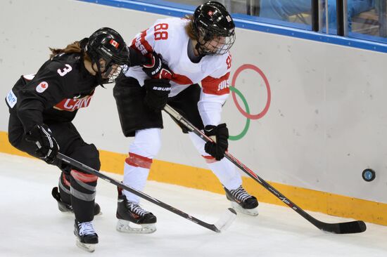 2014 Winter Olympics. Ice hockey. Women. Canada vs. Switzerland