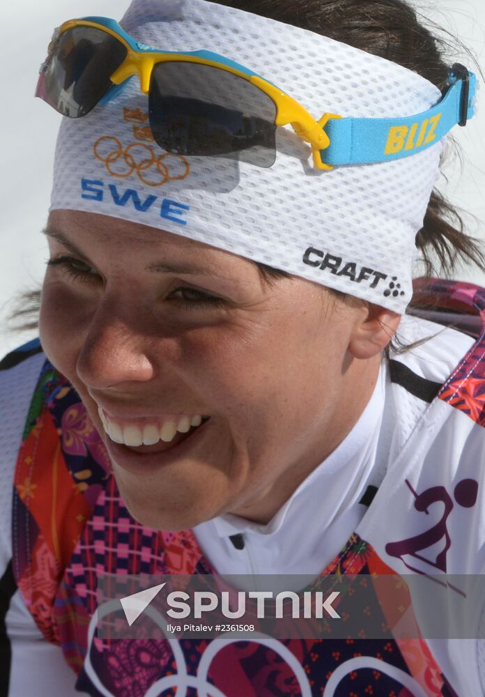 2014 Winter Olympics. Cross country skiing. Women. Skiathlon