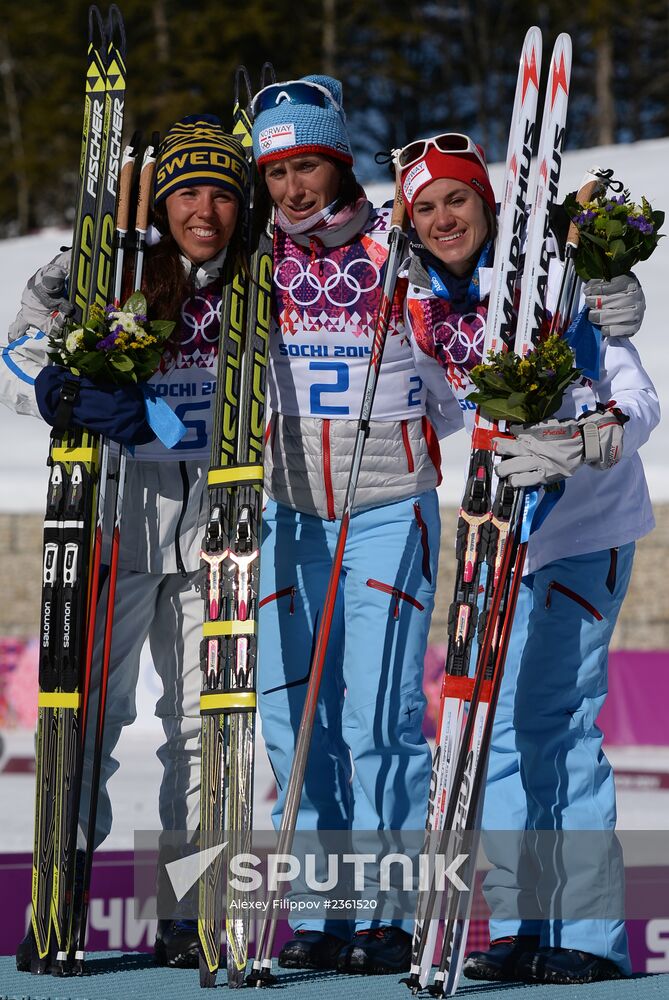 2014 Winter Olympics. Cross country skiing. Women. Skiathlon