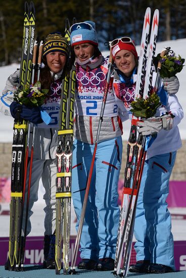 2014 Winter Olympics. Cross country skiing. Women. Skiathlon