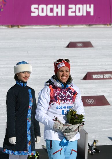 2014 Winter Olympics. Cross country skiing. Women. Skiathlon