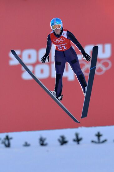 2014 Winter Olympics. Ski jumping. Women. Normal hill. Training sessions