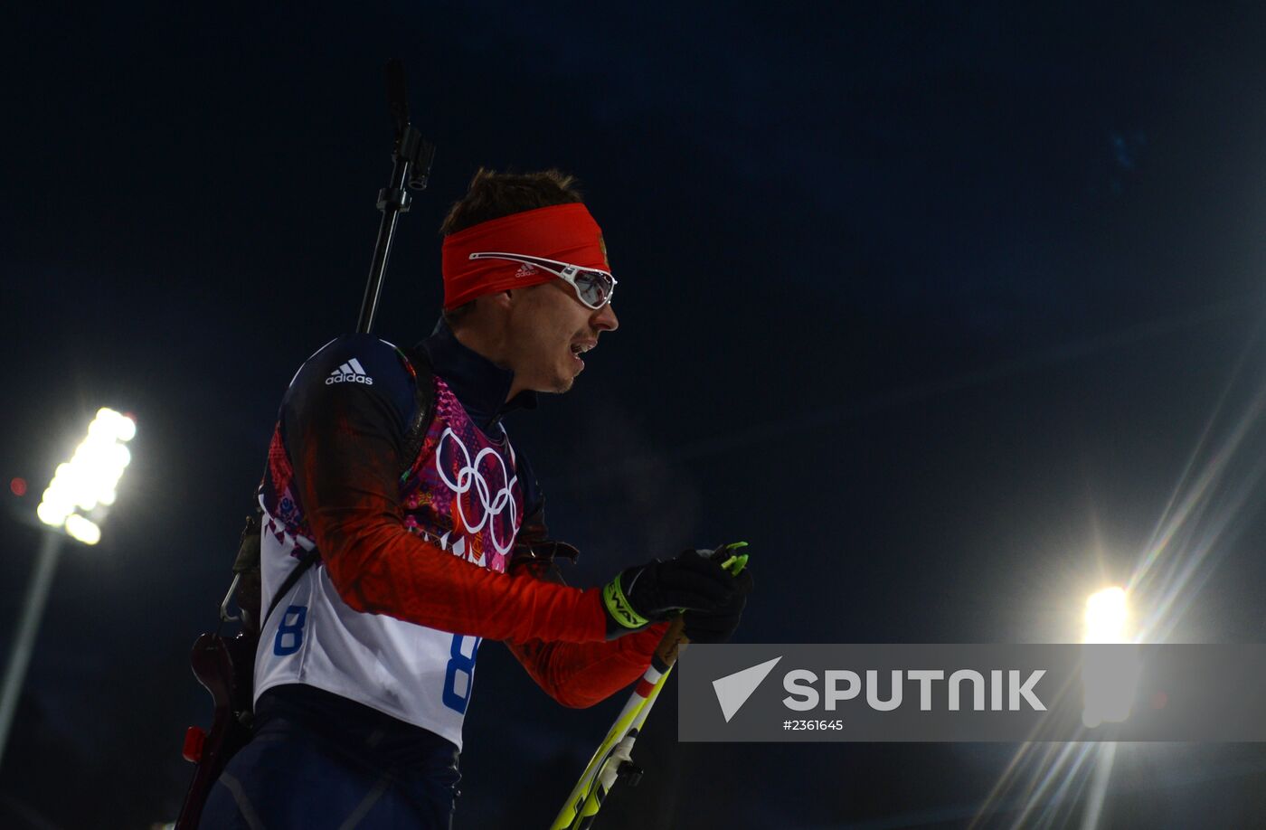 2014 Winter Olympics. Biathlon. Men. Sprint race