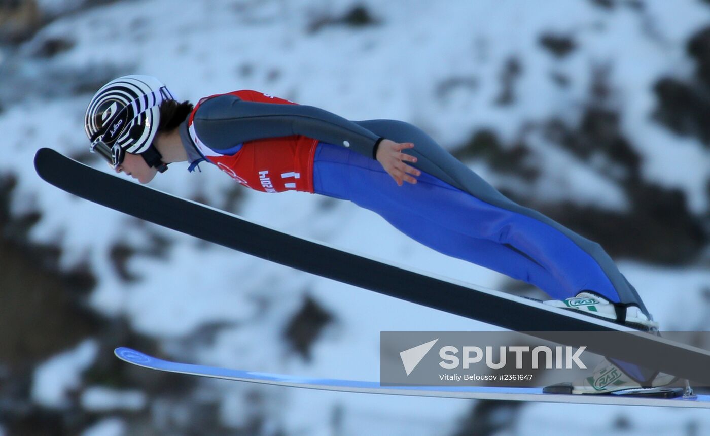 2014 Winter Olympics. Ski jumping. Women. Normal hill. Training sessions