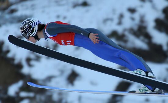 2014 Winter Olympics. Ski jumping. Women. Normal hill. Training sessions
