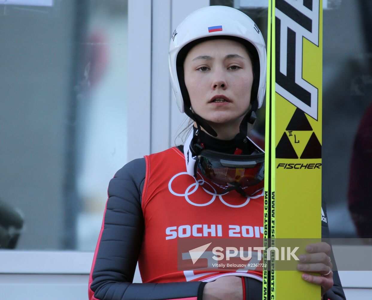 2014 Winter Olympics. Ski jumping. Women. Normal hill. Training sessions