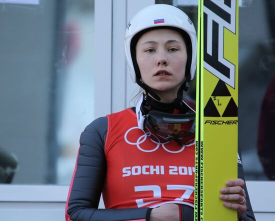 2014 Winter Olympics. Ski jumping. Women. Normal hill. Training sessions