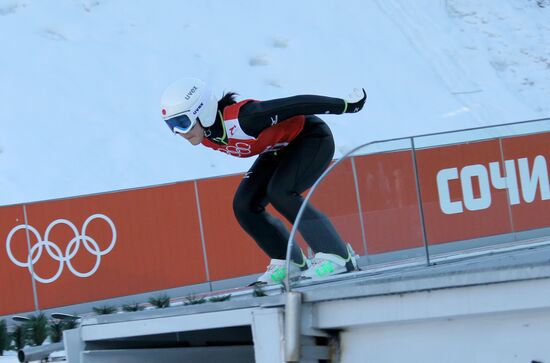 2014 Winter Olympics. Ski jumping. Women. Normal hill. Training sessions