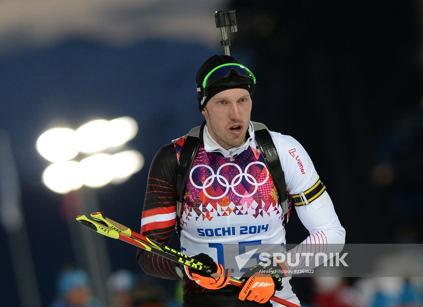 2014 Winter Olympics. Biathlon. Men. Sprint race