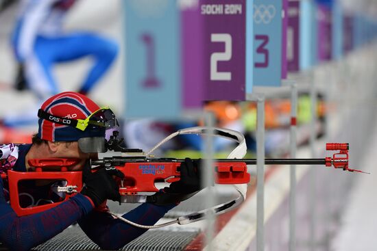 2014 Winter Olympics. Biathlon. Men. Sprint race