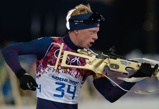 2014 Winter Olympics. Biathlon. Men. Sprint race