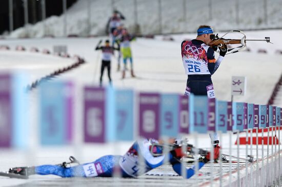 2014 Winter Olympics. Biathlon. Men. Sprint race