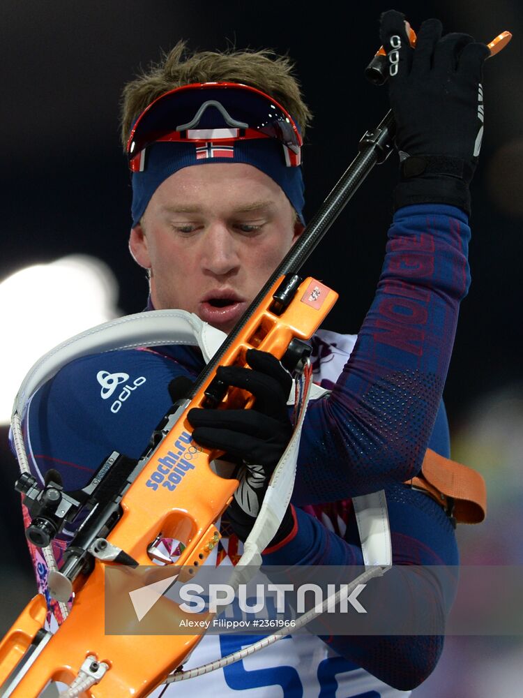 2014 Winter Olympics. Biathlon. Men. Sprint race