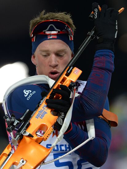 2014 Winter Olympics. Biathlon. Men. Sprint race