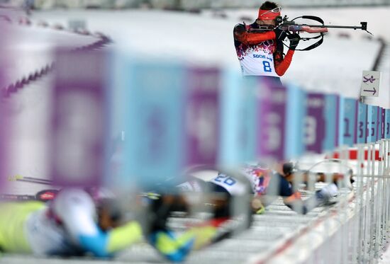 2014 Winter Olympics. Biathlon. Men. Sprint race