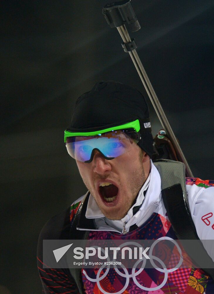 2014 Winter Olympics. Biathlon. Men. Sprint race