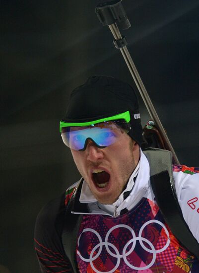 2014 Winter Olympics. Biathlon. Men. Sprint race