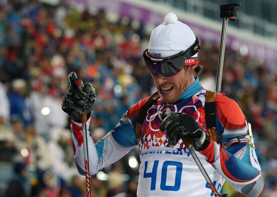 2014 Winter Olympics. Biathlon. Men. Sprint race
