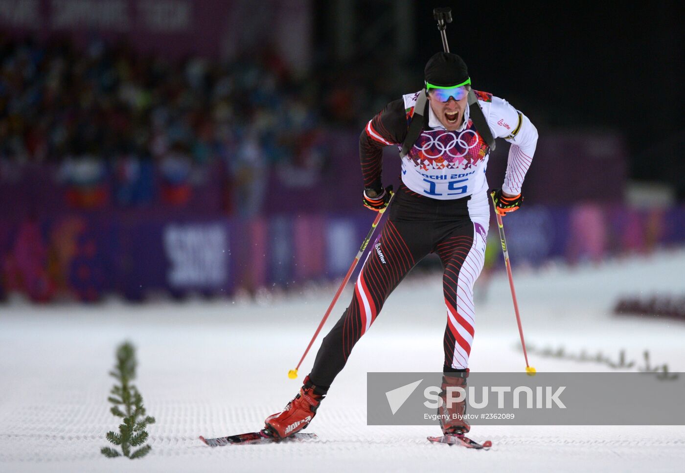 2014 Winter Olympics. Biathlon. Men. Sprint race