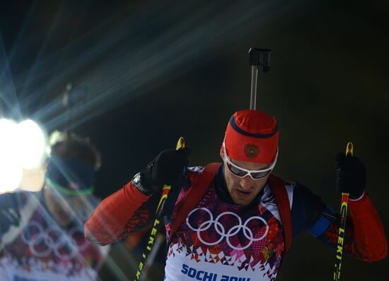 2014 Winter Olympics. Biathlon. Men. Sprint race