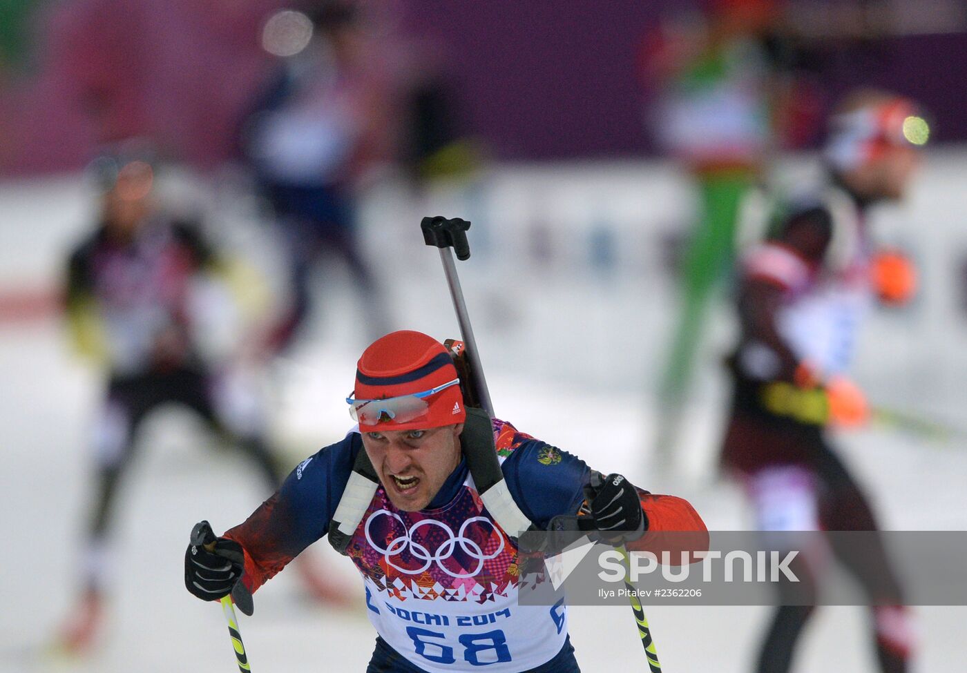 2014 Winter Olympics. Biathlon. Men. Sprint race