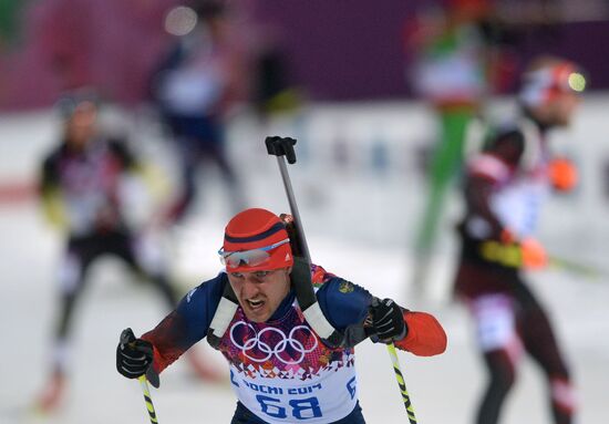 2014 Winter Olympics. Biathlon. Men. Sprint race