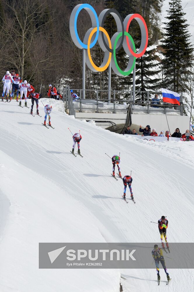 2014 Winter Olympics. Cross-country skiing. Men. Skiathlon