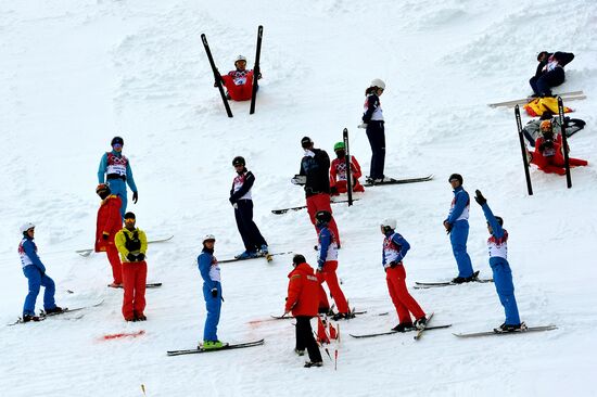 2014 Winter Olympics. Freestyle skiing. Aerials. Training