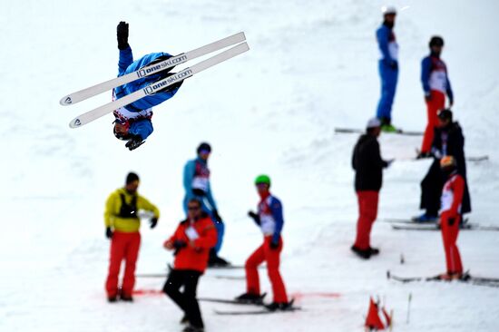 2014 Winter Olympics. Freestyle skiing. Aerials. Training