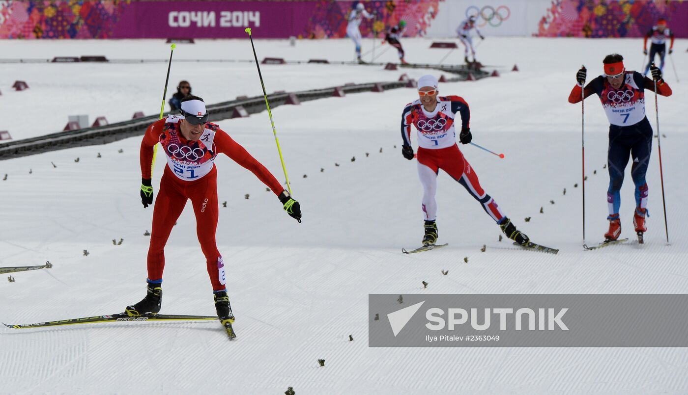 2014 Winter Olympics. Cross-country skiing. Men. Skiathlon