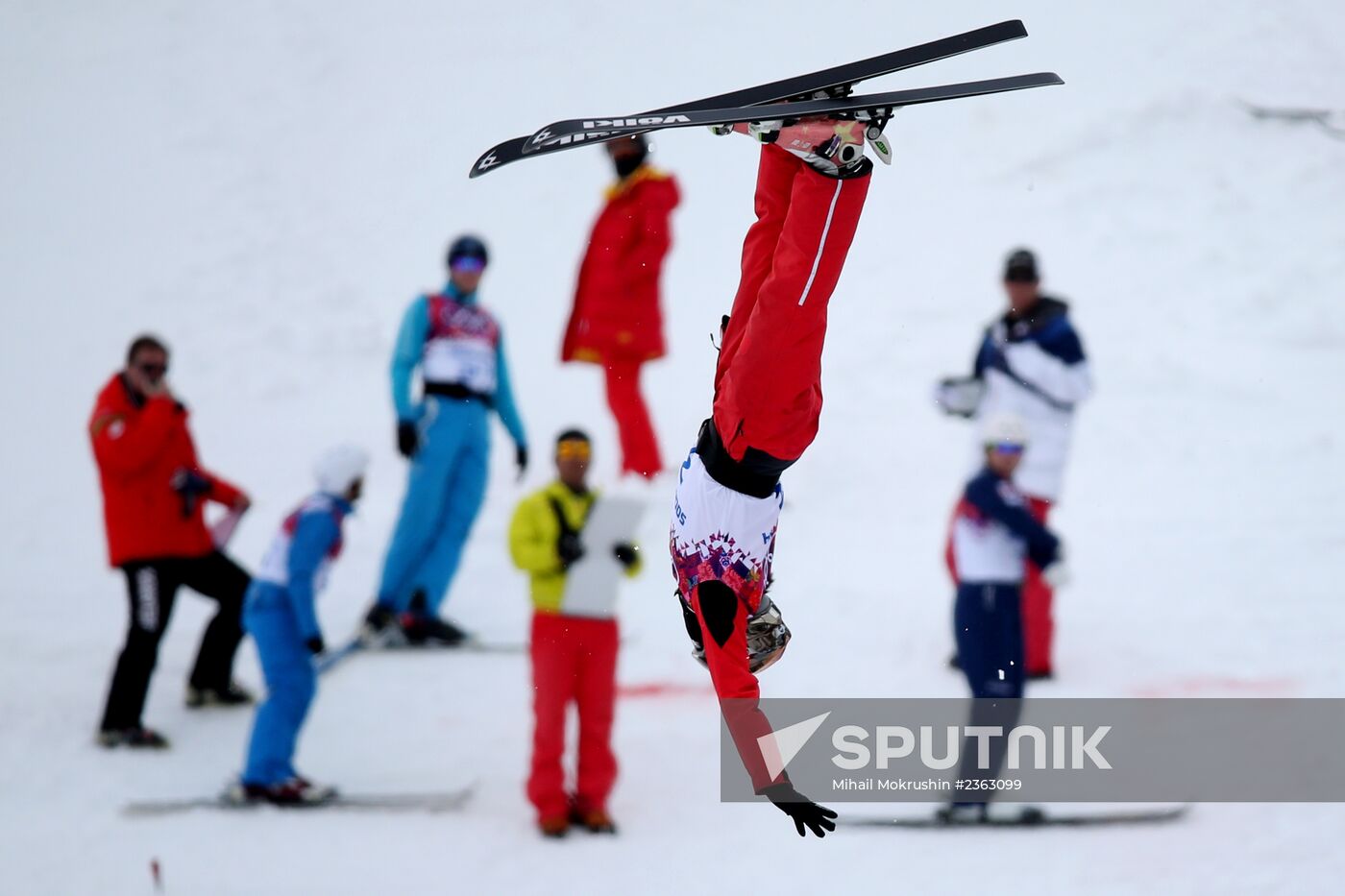 2014 Winter Olympics. Freestyle skiing. Aerials. Training