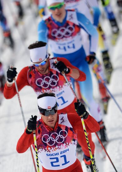 2014 Winter Olympics. Cross-country skiing. Men. Skiathlon