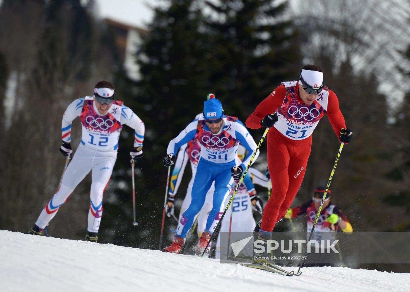 2014 Winter Olympics. Cross-country skiing. Men. Skiathlon