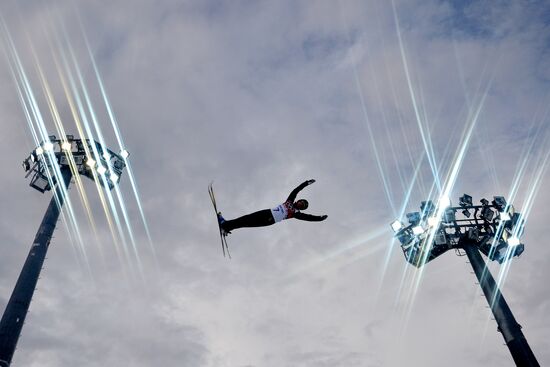 2014 Winter Olympics. Freestyle skiing. Aerials. Training