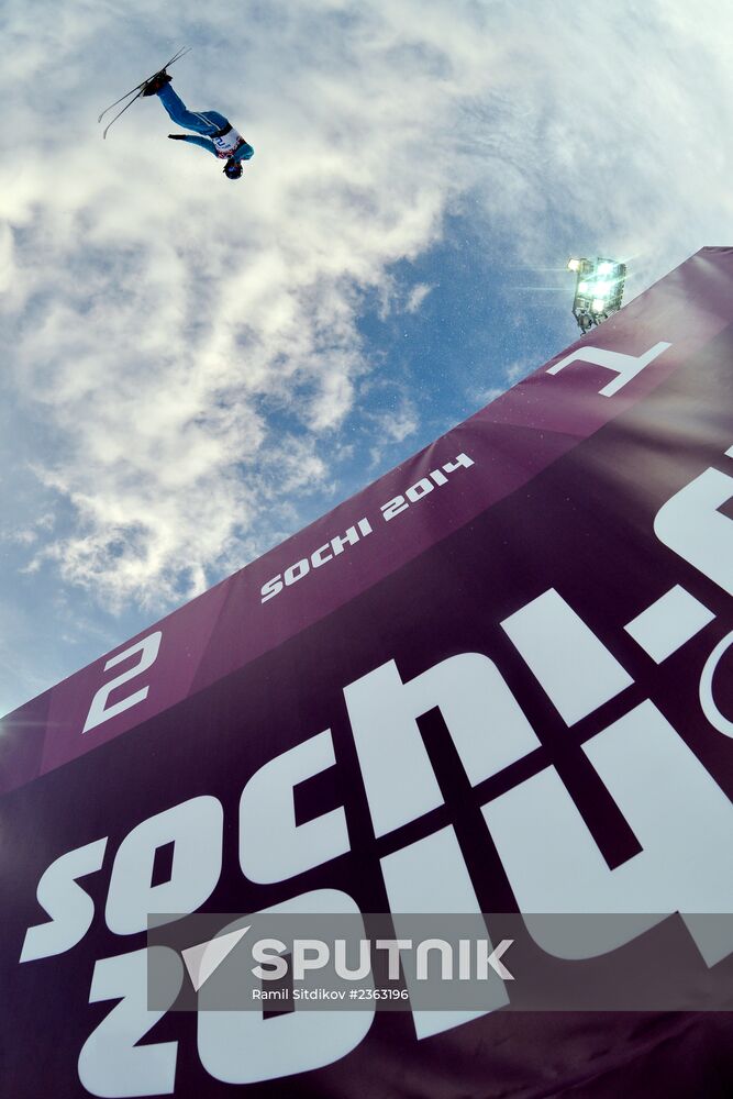 2014 Winter Olympics. Freestyle skiing. Aerials. Training