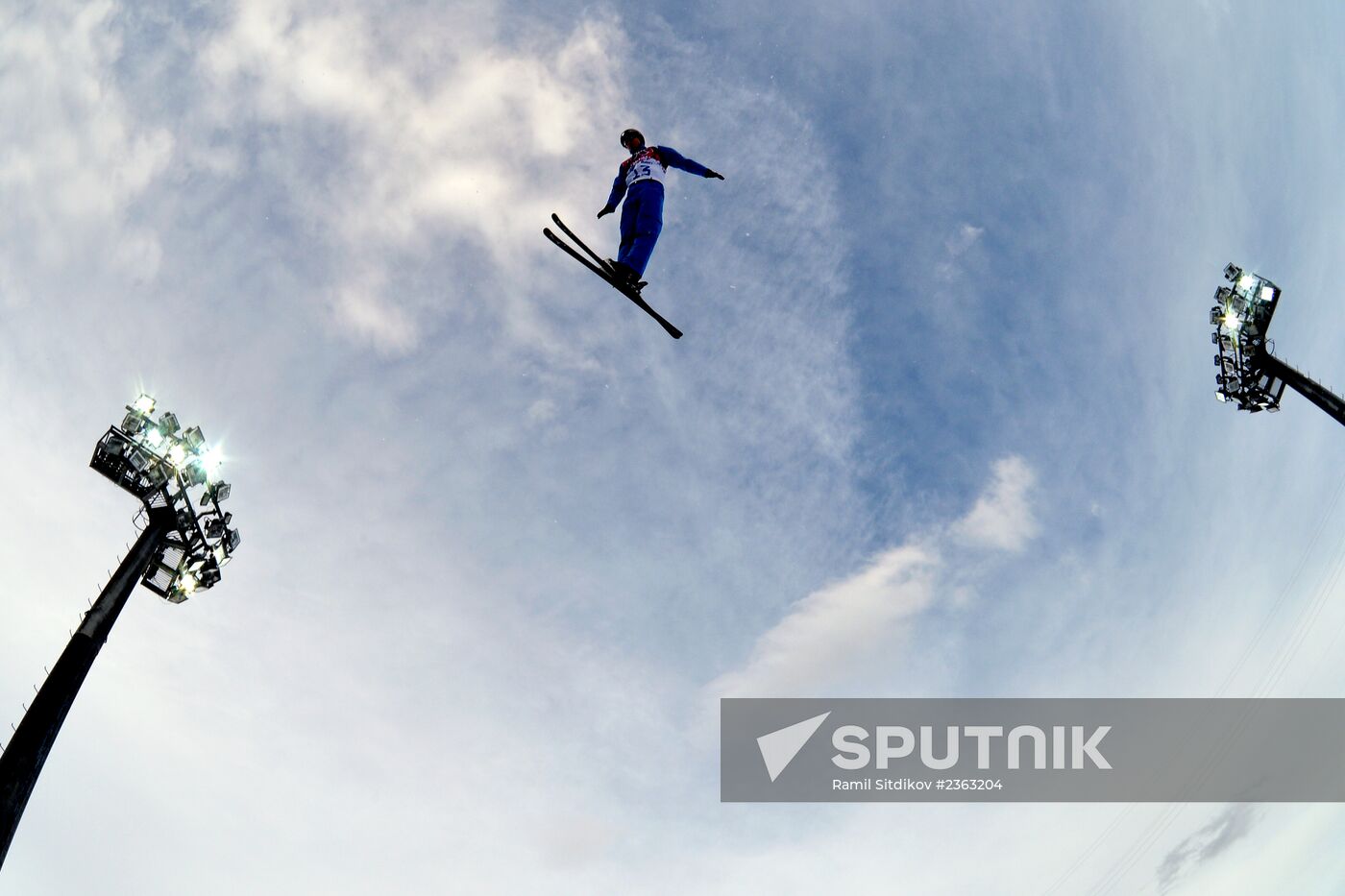 2014 Winter Olympics. Freestyle skiing. Aerials. Training