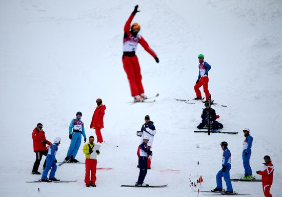 2014 Winter Olympics. Freestyle skiing. Aerials. Training