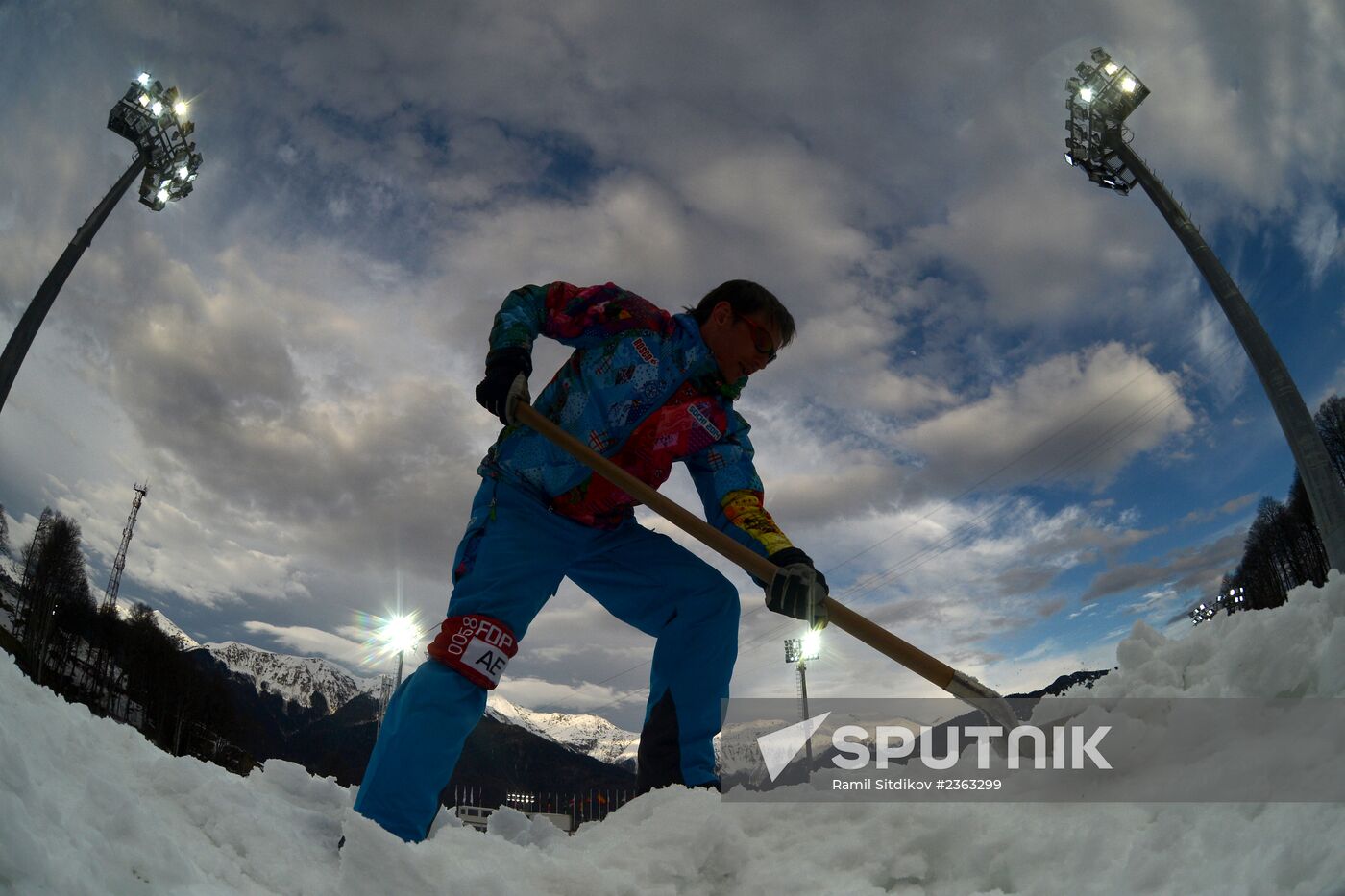 2014 Winter Olympics. Freestyle skiing. Aerials. Training