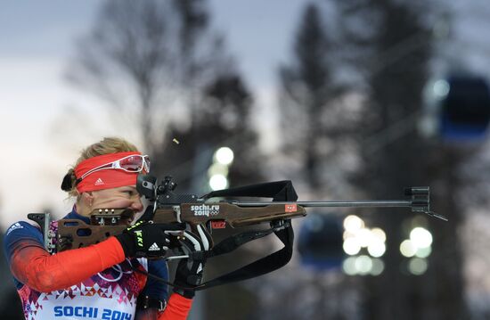 2014 Winter Olympics. Biathlon. Women. Sprint race