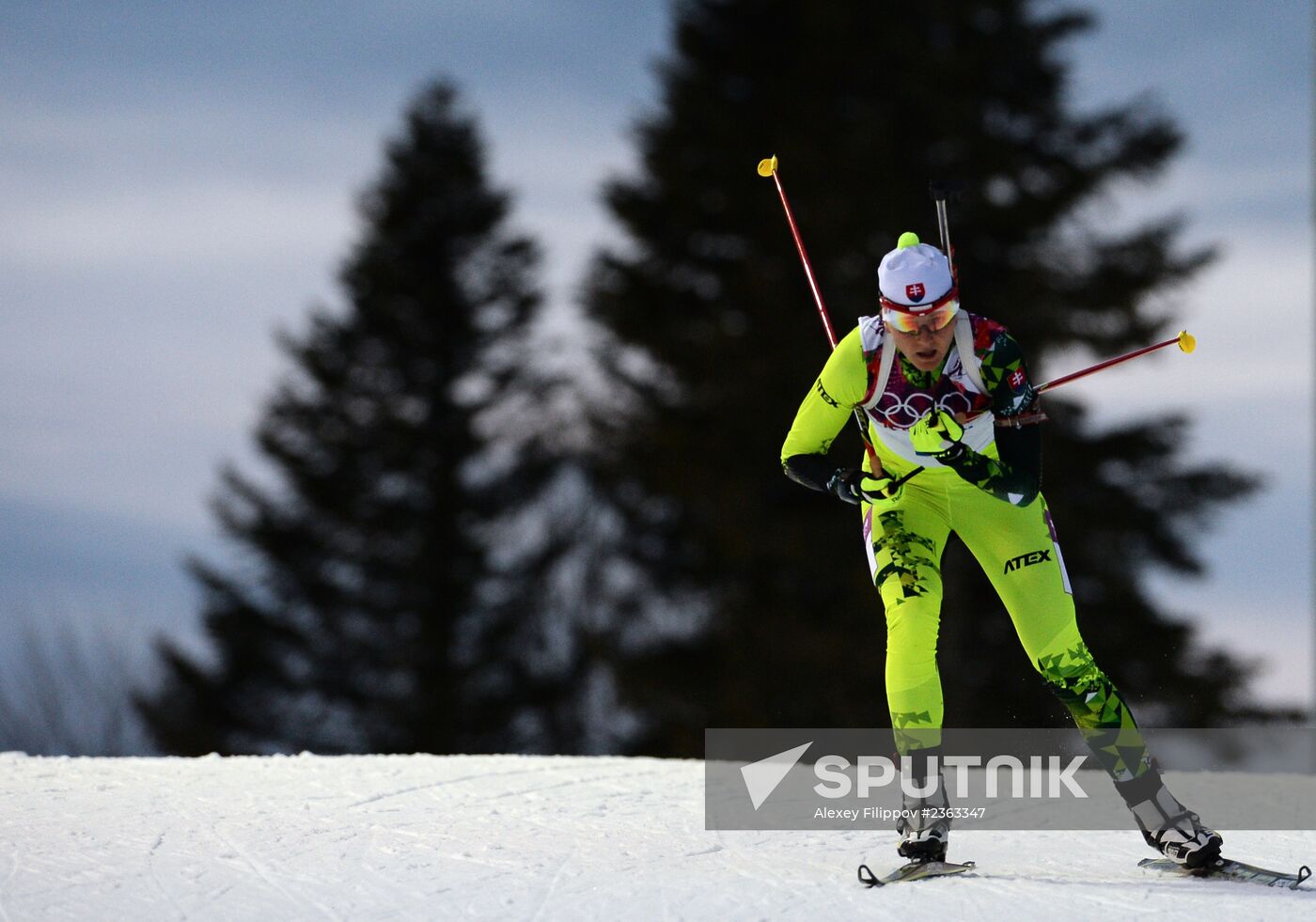 2014 Winter Olympics. Biathlon. Women. Sprint race