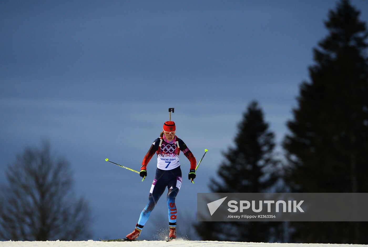 2014 Winter Olympics. Biathlon. Women. Sprint race