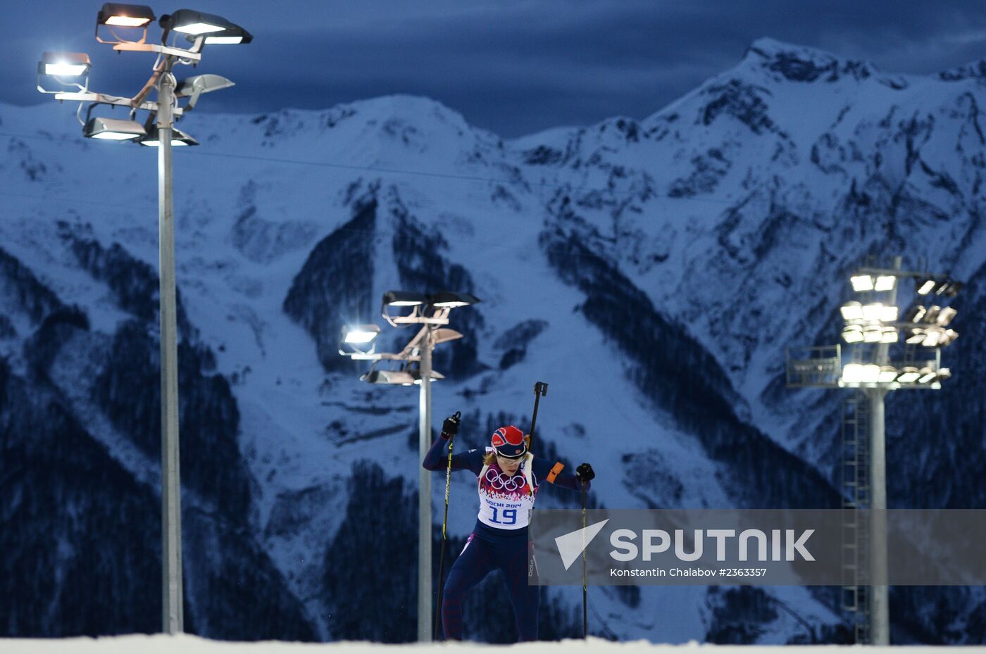 2014 Winter Olympics. Biathlon. Women. Sprint race