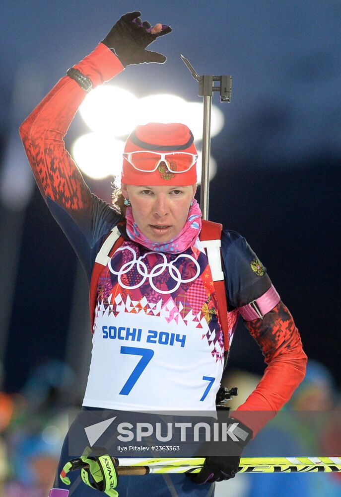 2014 Olympics. Biathlon. Women. Sprint race