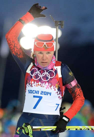 2014 Olympics. Biathlon. Women. Sprint race