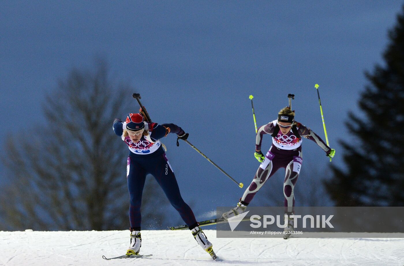 2014 Winter Olympics. Biathlon. Women. Sprint race